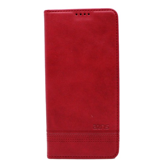  LEATHER FLIP COVER WITH INTERNAL POCKET AND CARD HOLDER FOR SAMSUNG A13 4G RED.